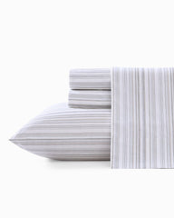 Kahanu Stripe 4-Piece Queen Sheet Set - Grey
