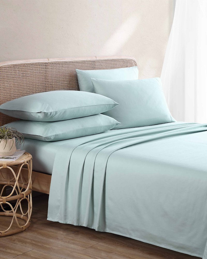 Solid Sateen 6-Piece King Sheet Set - Blue