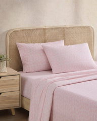 Lovely Palms 4-Piece Queen Sheet Set - Pink