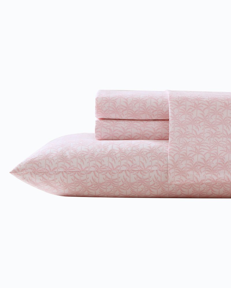 Lovely Palms 4-Piece Queen Sheet Set - Pink