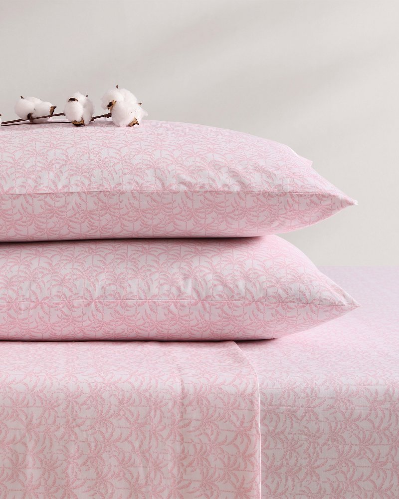 Lovely Palms 4-Piece King Sheet Set - Pink