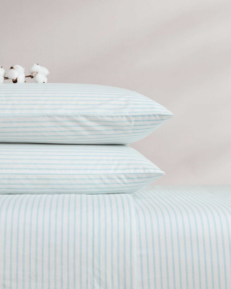 Cool Beach Stripe 4-Piece Queen Sheet Set - Stripe Blue
