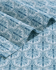 Coastal Batik Blue 4-Piece Queen Sheet Set - Blue
