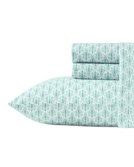 Coastal Batik Green 4-Piece Queen Sheet Set - Spring Green