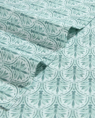 Coastal Batik Green 4-Piece King Sheet Set - Spring Green