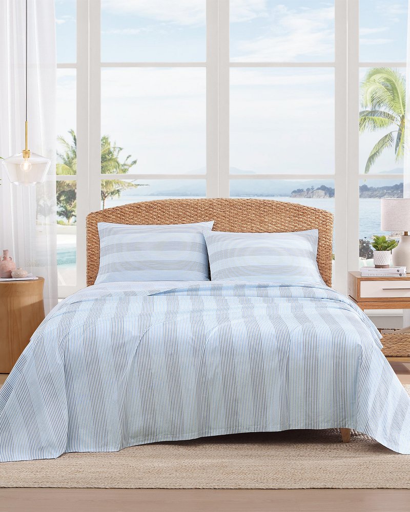 Weekend Stripe 4-Piece Queen Sheet Set - Blue