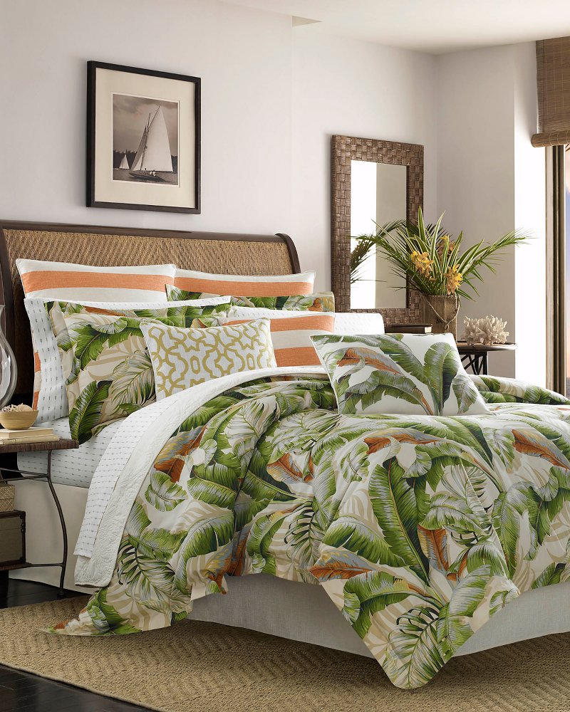 Palmiers 4-Piece King Comforter Set - Green