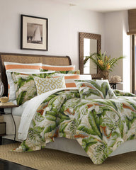Palmiers 4-Piece King Comforter Set - Green