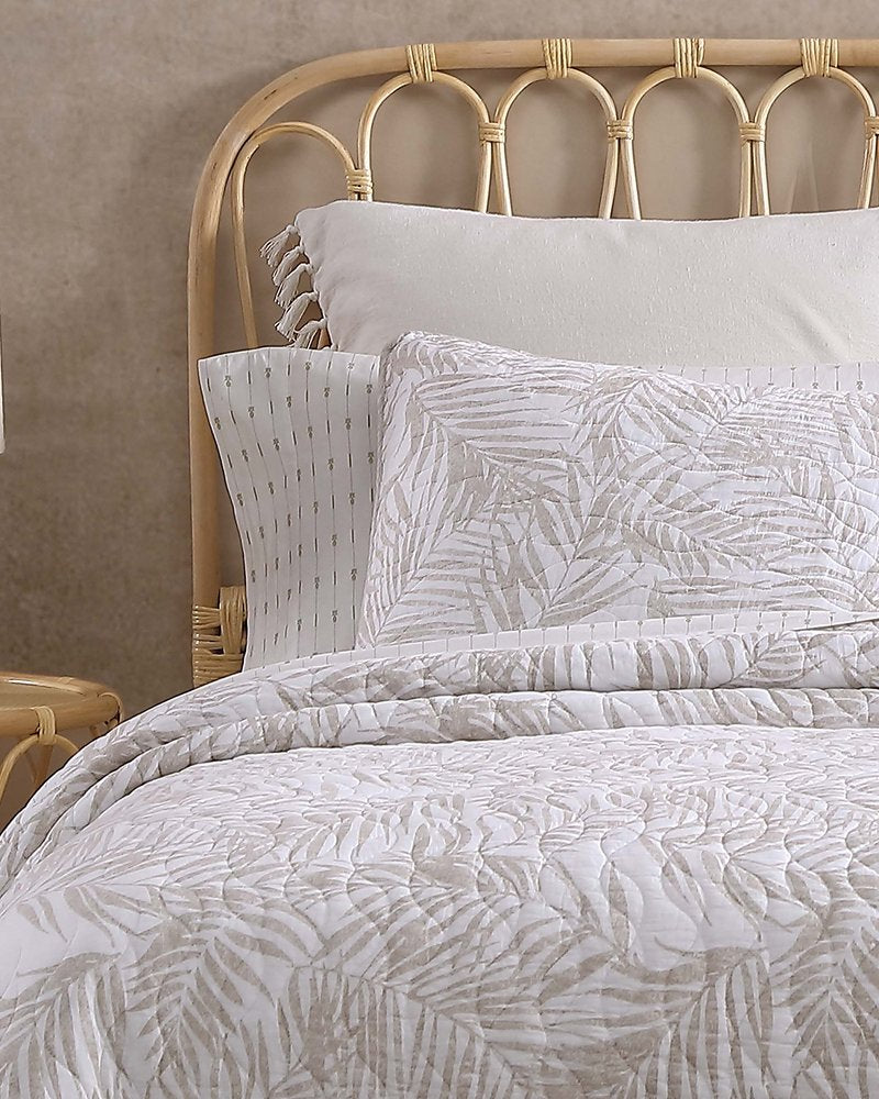 Palmday Reversible 3-Piece Full/Queen Quilt Set - Brown