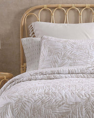 Palmday Reversible 3-Piece Full/Queen Quilt Set - Brown