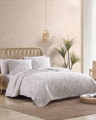 Palmday Reversible 3-Piece King Quilt Set - Brown