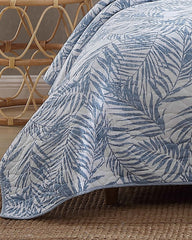 Palmday Reversible 2-Piece Twin Quilt Set - Blue Canal