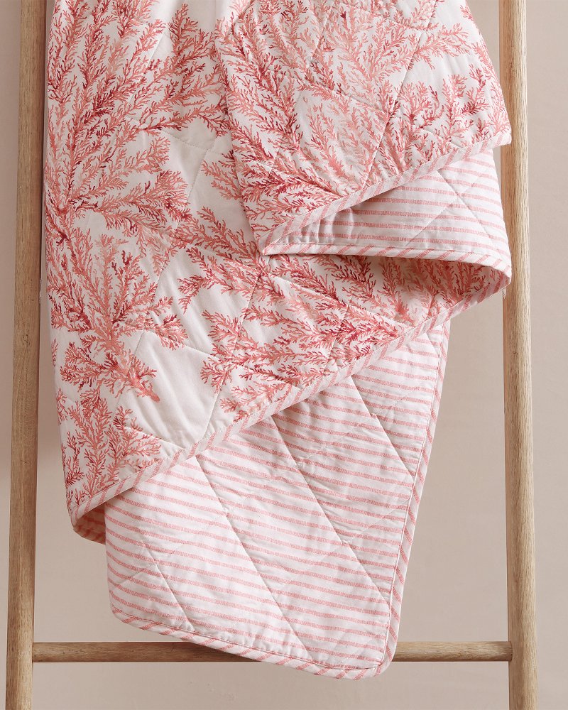 Coral Garden Reversible 2-Piece Twin Quilt Set - Orange