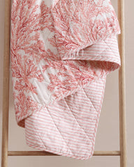 Coral Garden Reversible 3-Piece Full/Queen Quilt Set - Orange