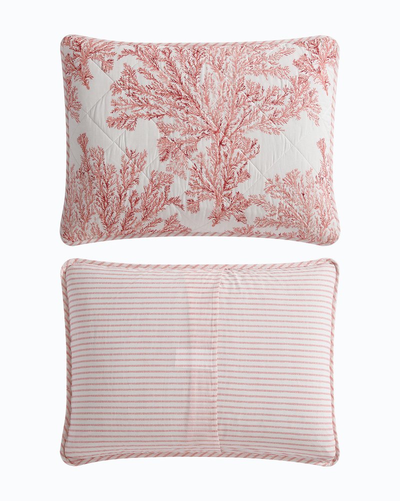 Coral Garden Reversible 3-Piece King Quilt Set - Orange