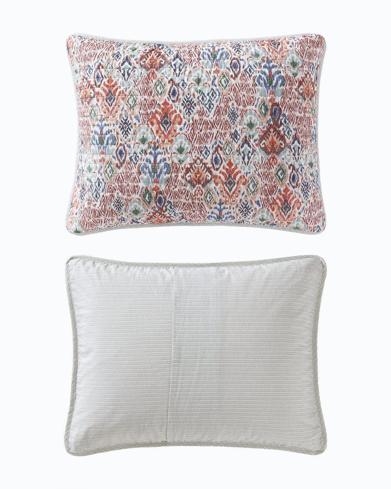 Ikat Tropics Reversible 3-Piece Full/Queen Quilt Set - Multicolor