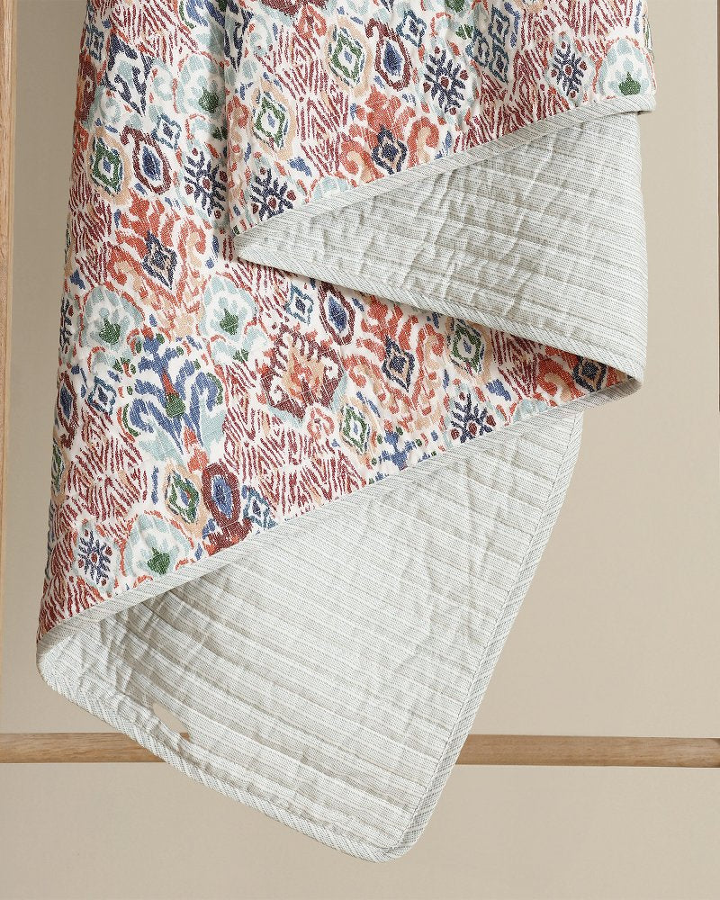 Ikat Tropics Reversible 3-Piece King Quilt Set - Multicolor