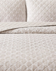 Bahama Fronds Reversible 3-Piece Full/Queen Quilt Set - Khaki
