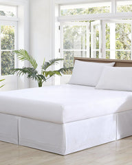 Solid Tailored Queen Bed Skirt - White