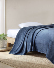 Plush Fleece Blue Full/Queen Blanket - Blue