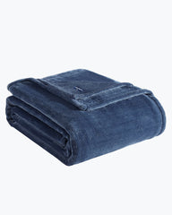 Plush Fleece Blue Full/Queen Blanket - Blue