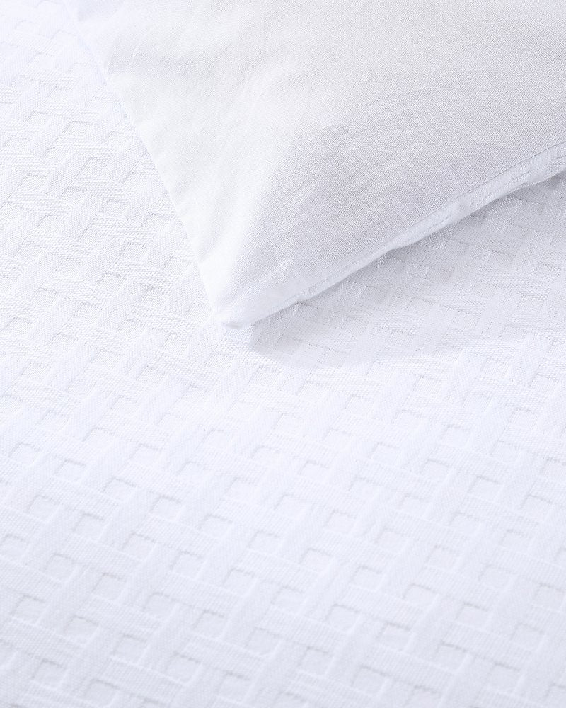 Basketweave 3-Piece King Duvet Cover Set - White