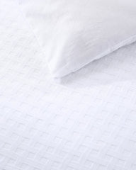 Basketweave 3-Piece King Duvet Cover Set - White