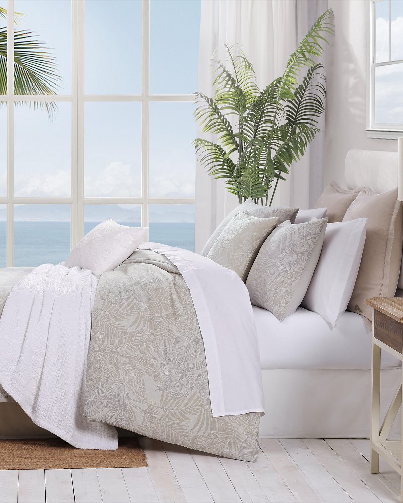 Island Estate Jungle Palms 3-Piece Full/Queen Duvet Cover Set - Beige