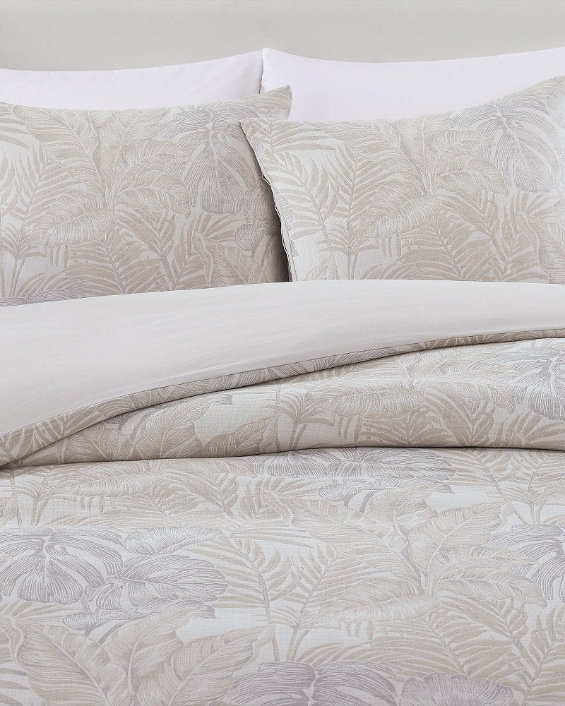 Island Estate Jungle Palms Reversible 3-Piece King Duvet Cover Set - Beige
