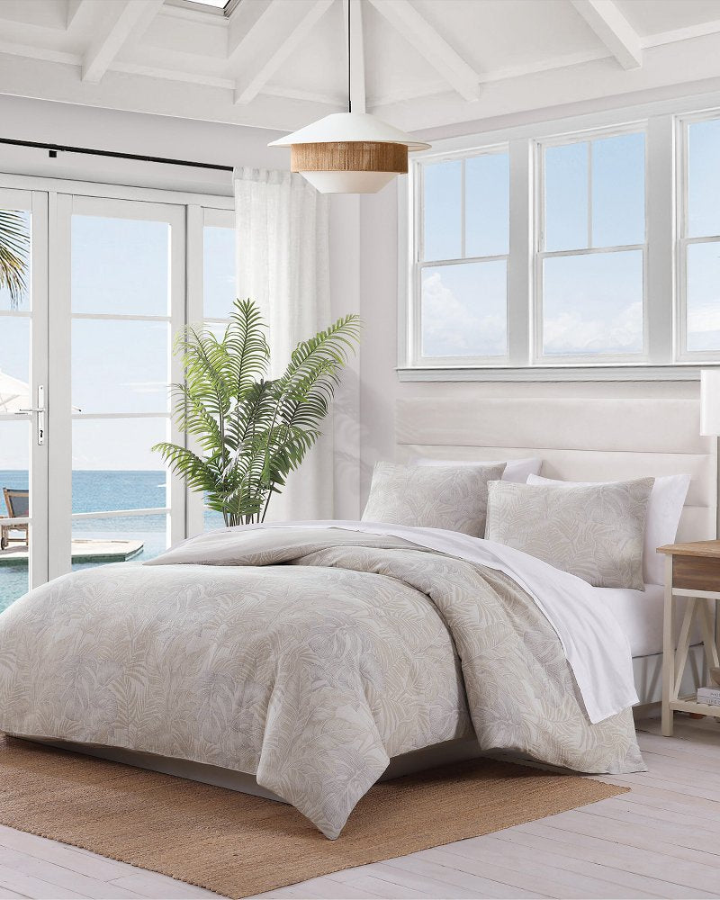 Island Estate Jungle Palms Reversible 3-Piece King Duvet Cover Set - Beige
