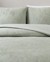 Island Estate Harbor Palm Reversible 3-Piece Full/Queen Duvet Cover Set - Green