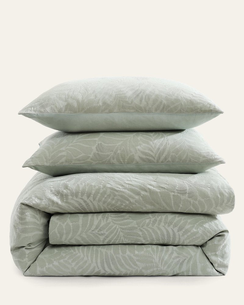 Island Estate Harbor Palm Reversible 3-Piece King Duvet Cover Set - Green