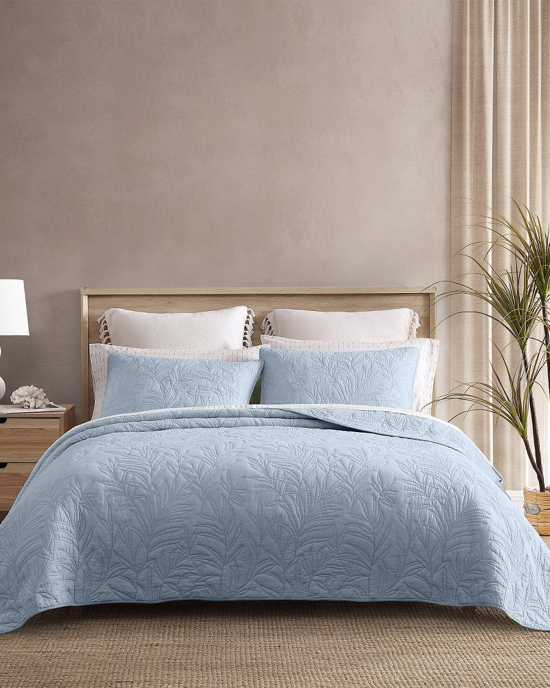 Solid Costa Sera 2-Piece King Quilted Sham Set - Blue