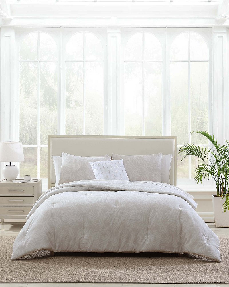 Art Of Palms 8-Piece Queen Comforter Set - Beige