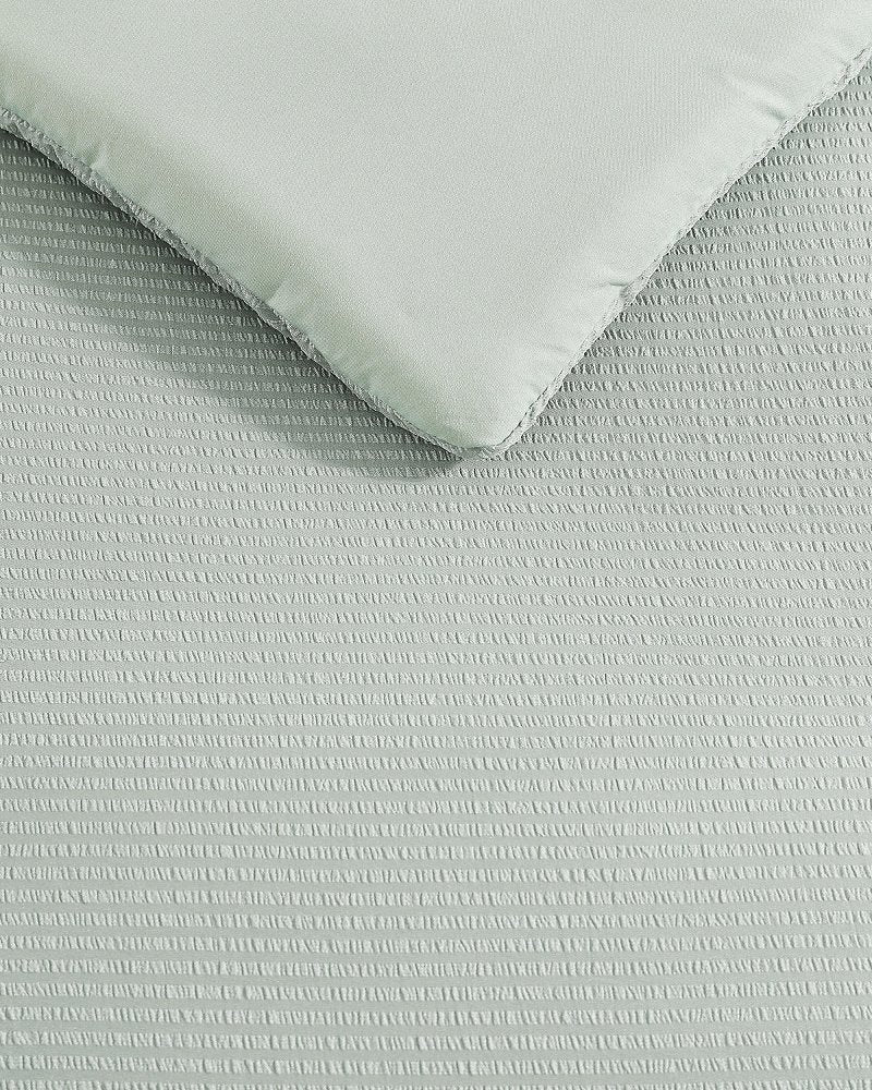 Seersucker Solid 8-Piece Queen Comforter Set - Spring Green