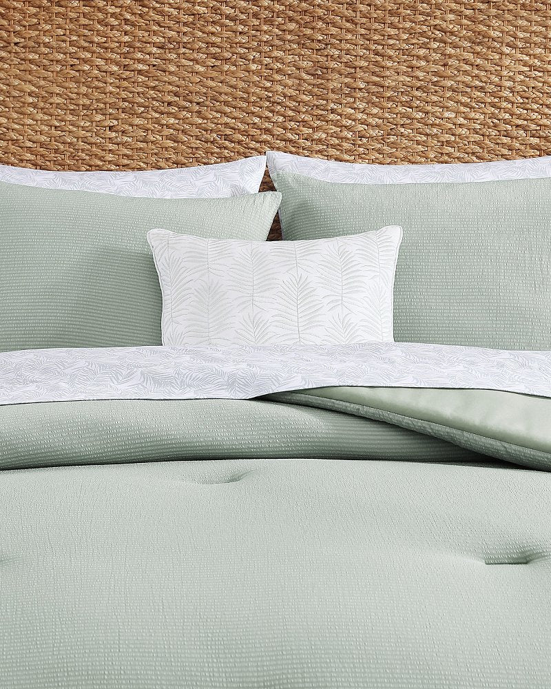 Seersucker Solid 8-Piece King Comforter Set - Spring Green