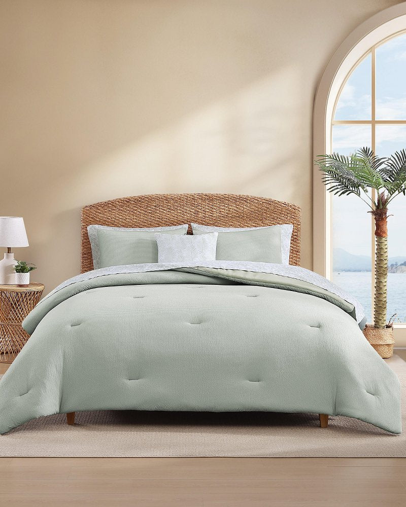 Seersucker Solid 8-Piece King Comforter Set - Spring Green