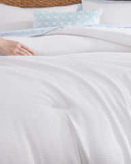 Seersucker Solid 8-Piece King Comforter Set - White
