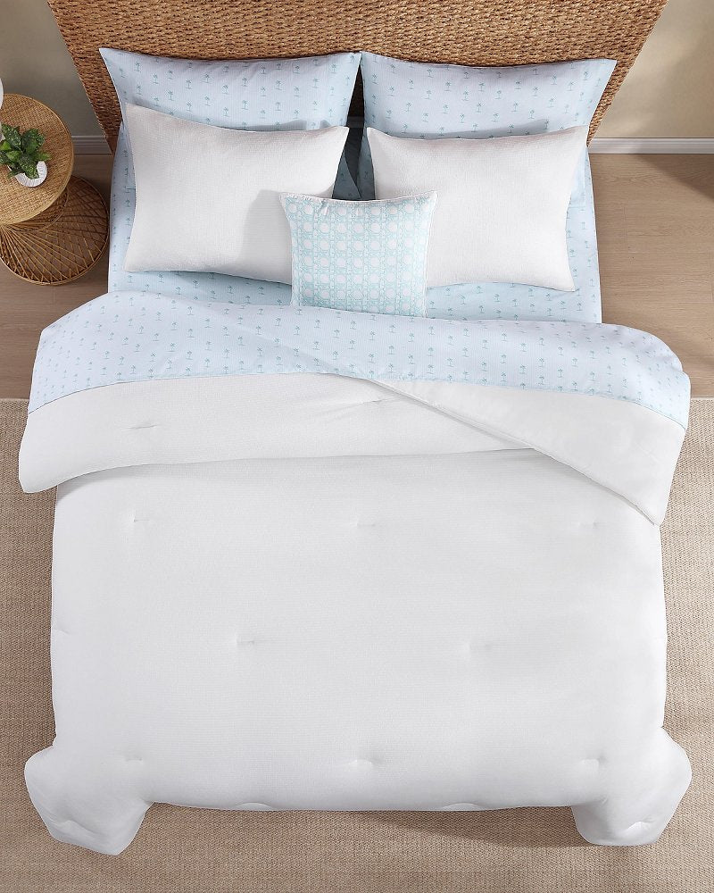 Seersucker Solid 8-Piece King Comforter Set - White