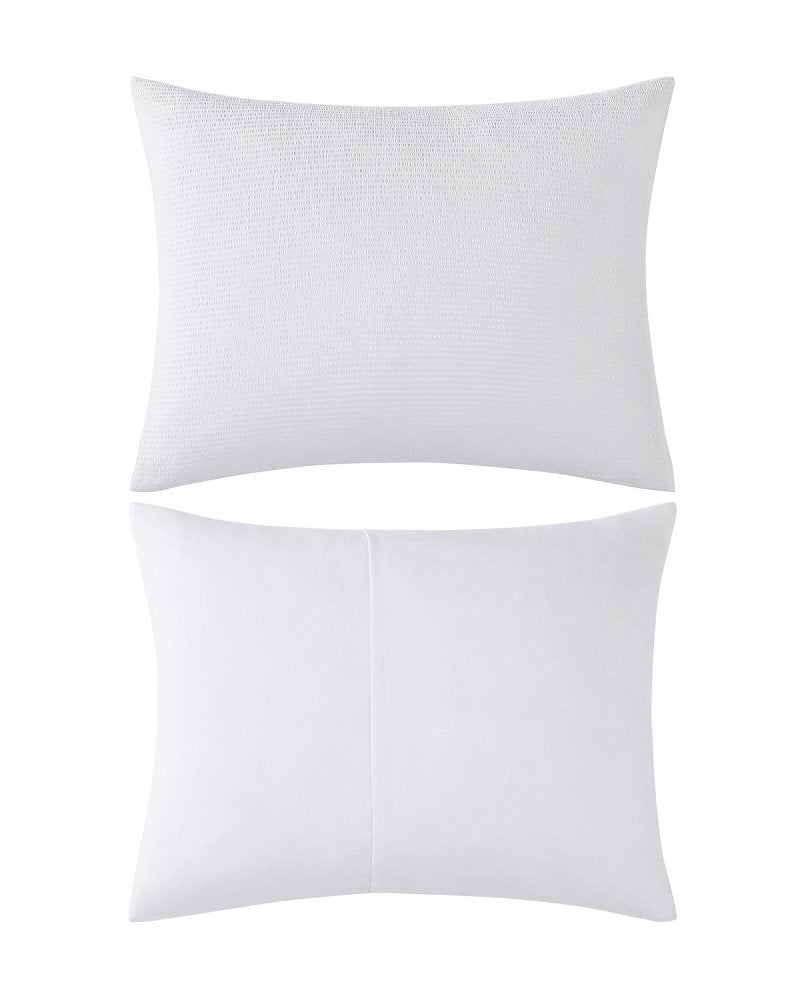 Seersucker Solid 8-Piece King Comforter Set - White