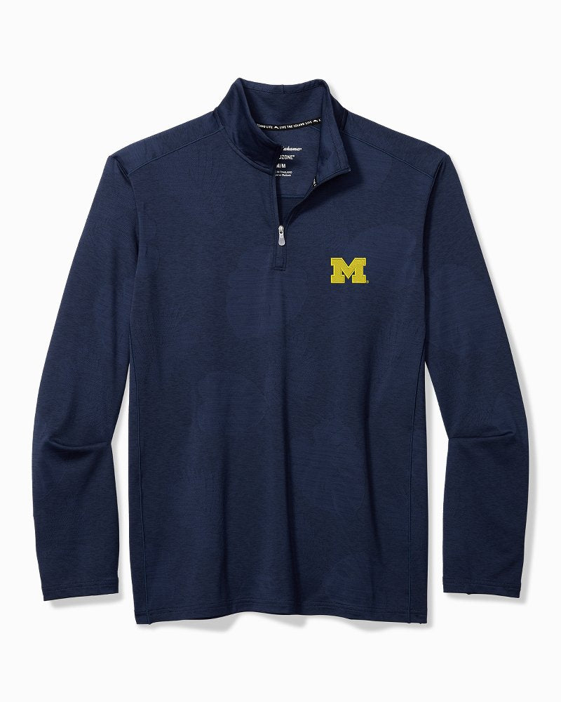 Collegiate Delray Frond Half-Zip IslandZone Sweatshirt - Michigan