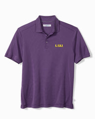Collegiate Bay Stripe IslandZone Polo - LSU