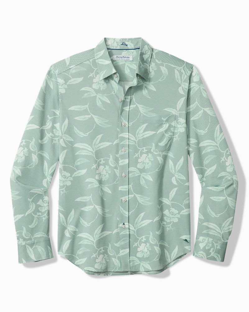 San Lucio Gardenia Stretch Knit Shirt - Tropical Fern