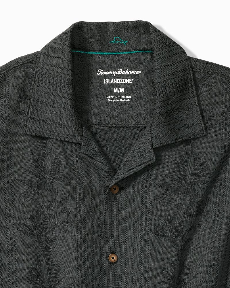 Palm Fresco Beach Border IslandZone® Camp Shirt - Coal