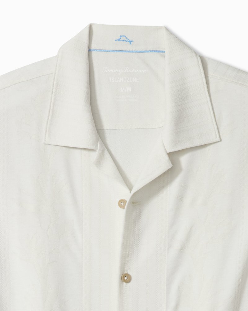Palm Fresco Beach Border IslandZone® Camp Shirt - Coconut