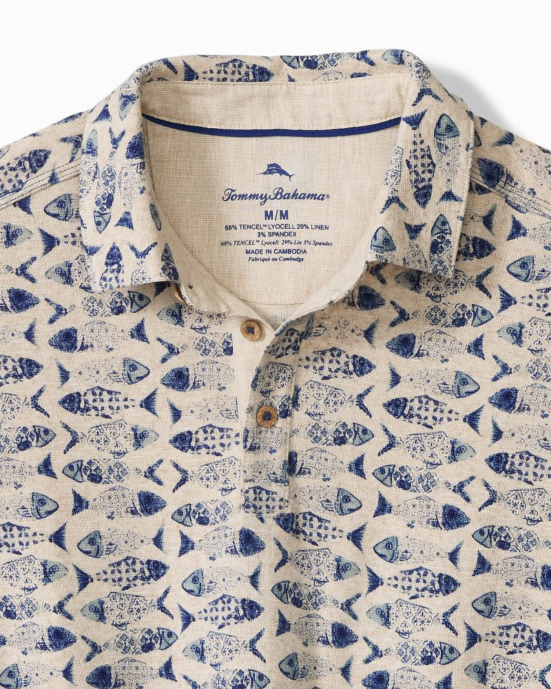 Sardinia Soiree Stretch-Linen Polo - Natural
