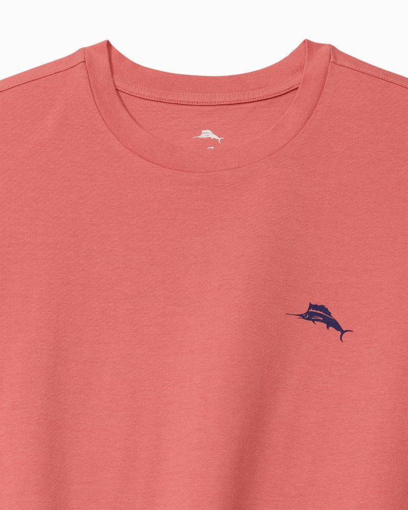 Marlin Waves Graphic T-Shirt - Red Sunset