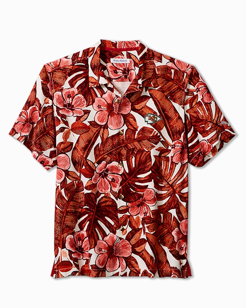 NFL Floral Lush Silk Camp Shirt - kansas_city_chiefs