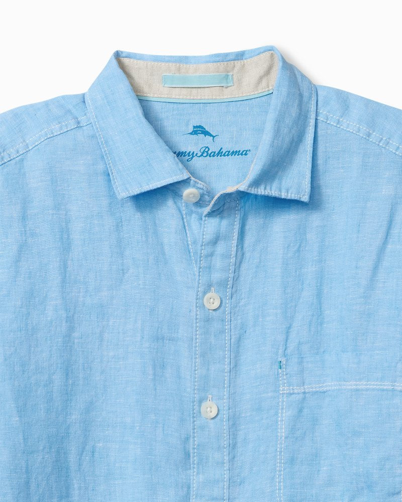 Paradise Breezer Linen Long-Sleeve Shirt - Glass Bead Blue