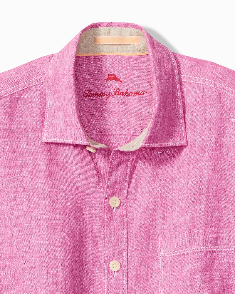 Paradise Breezer Linen Long-Sleeve Shirt - Pink Umbrella
